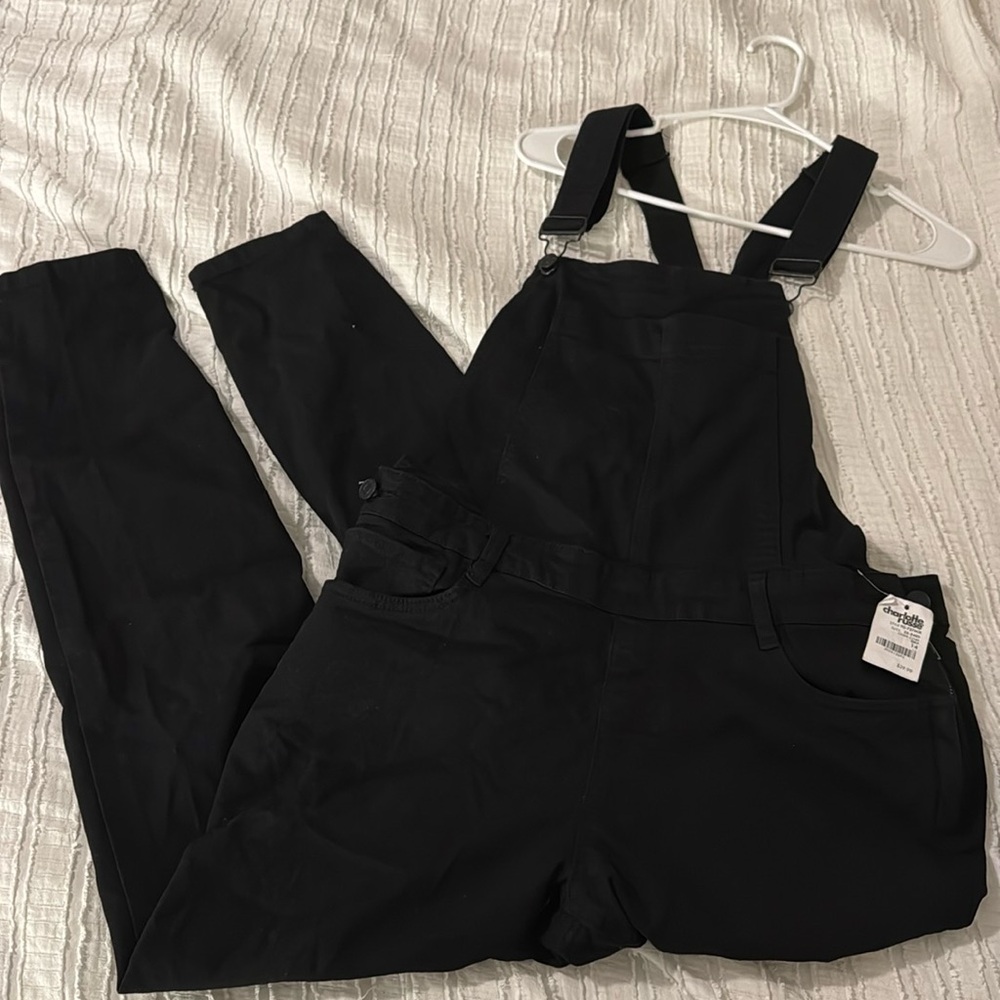 Charlotte Russe Black Denim Jumpsuit